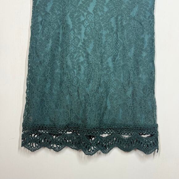 Lulu's My Sweetheart Dark Teal Green Lace Mini Dress Size M Holiday Cocktail - Picture 7 of 12